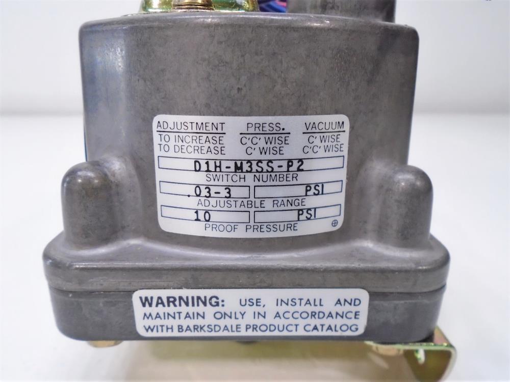 IMO Barksdale D1H-M3SS-P2 Pressure or Vacuum Actuated Switch